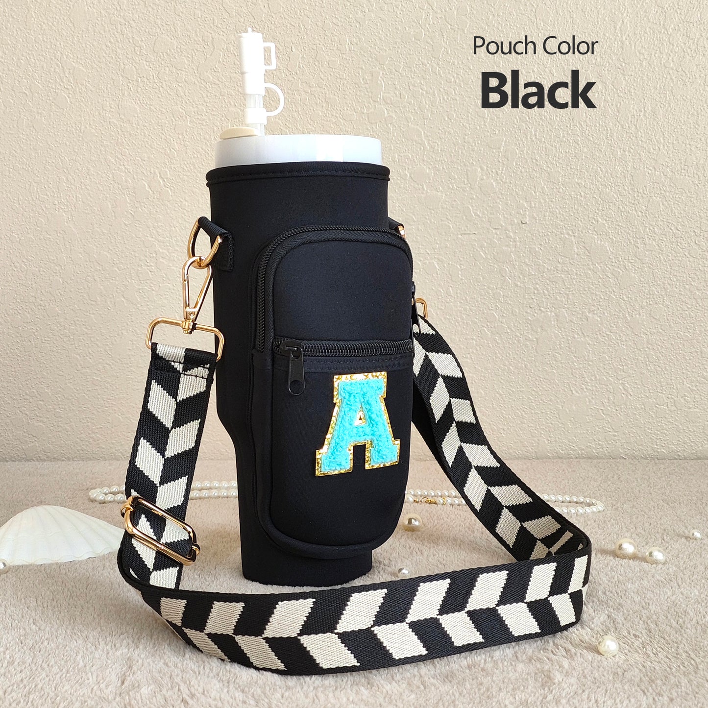 Custom Stanley Cup Strap Pouch Personalized 40oz Stanley Bag Stanley Cup Accessories Carrier Case Quencher Tumbler Water Bottle Bag Holder