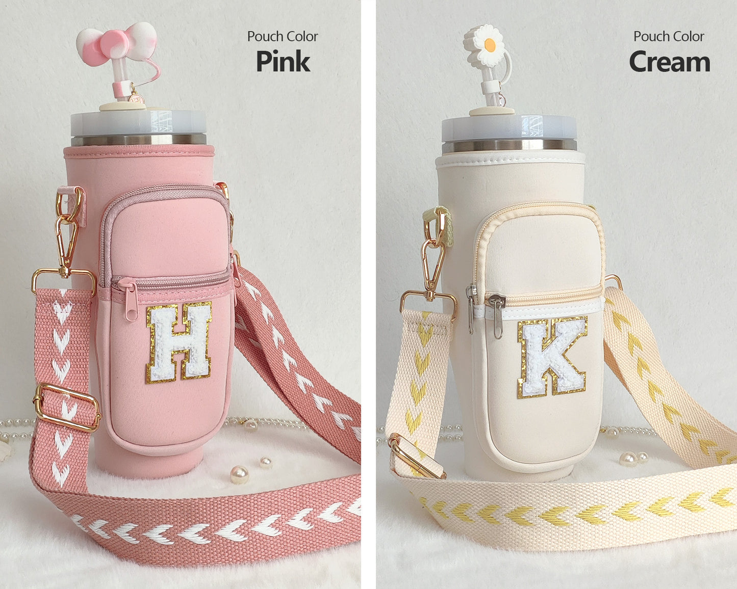 Custom Stanley Cup Strap Pouch Personalized 40oz Stanley Bag Stanley Cup Accessories Carrier Case Quencher Tumbler Water Bottle Bag Holder