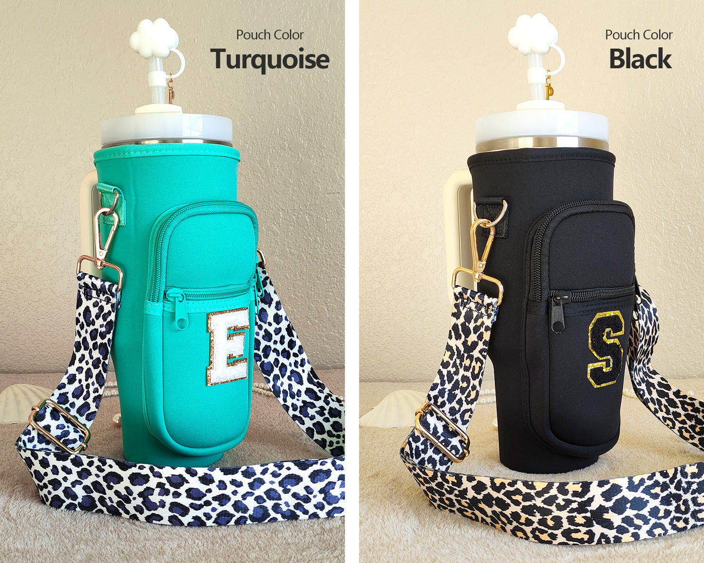 Custom Stanley Cup Strap Pouch Personalized 40oz Stanley Bag Stanley Cup Accessories Carrier Case Quencher Tumbler Water Bottle Bag Holder