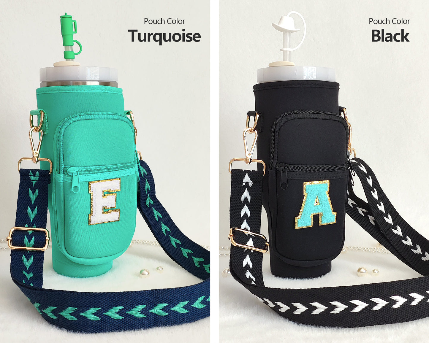 Custom Stanley Cup Strap Pouch Personalized 40oz Stanley Bag Stanley Cup Accessories Carrier Case Quencher Tumbler Water Bottle Bag Holder