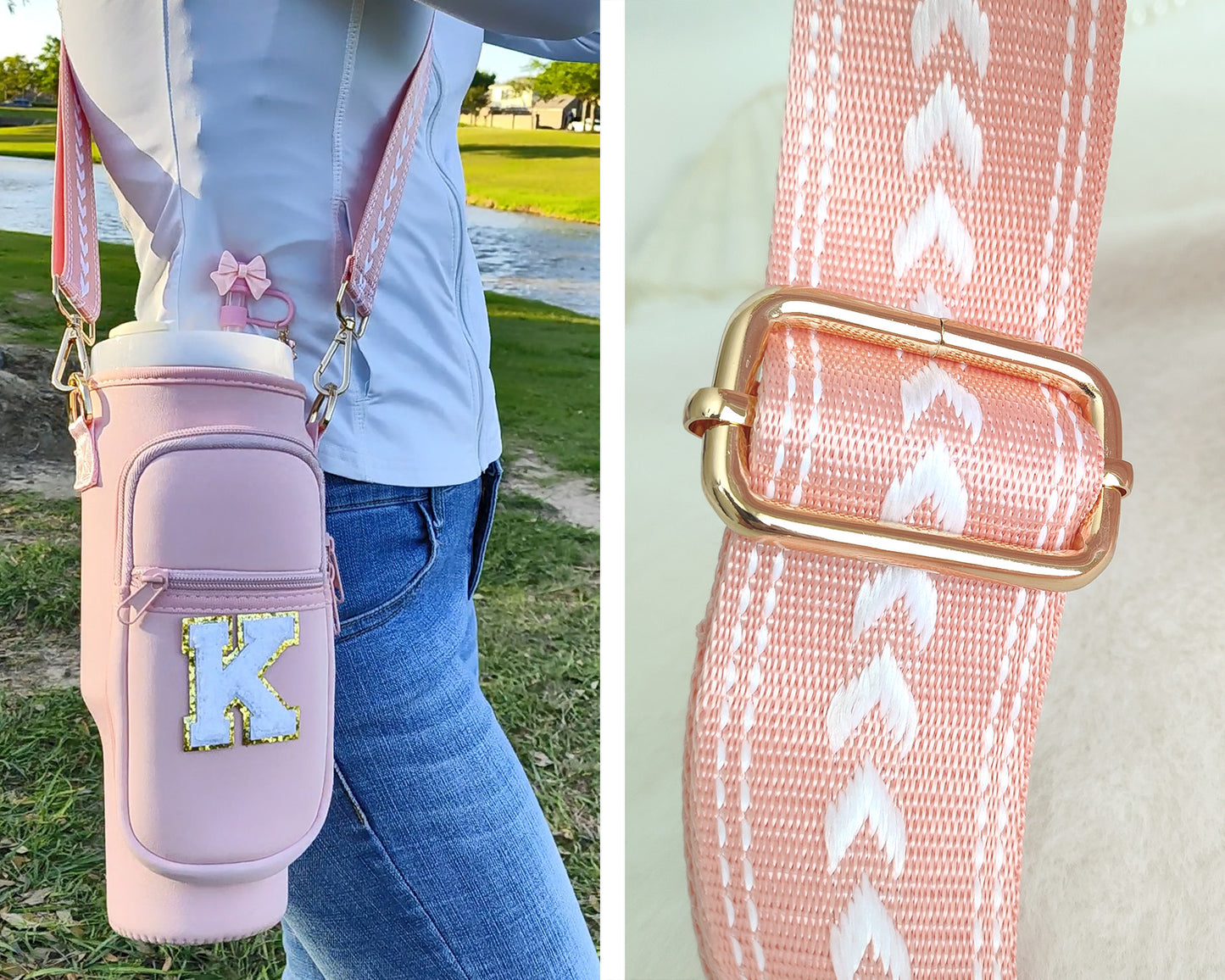 Custom Stanley Cup Strap Pouch Personalized 40oz Stanley Bag Stanley Cup Accessories Carrier Case Quencher Tumbler Water Bottle Bag Holder