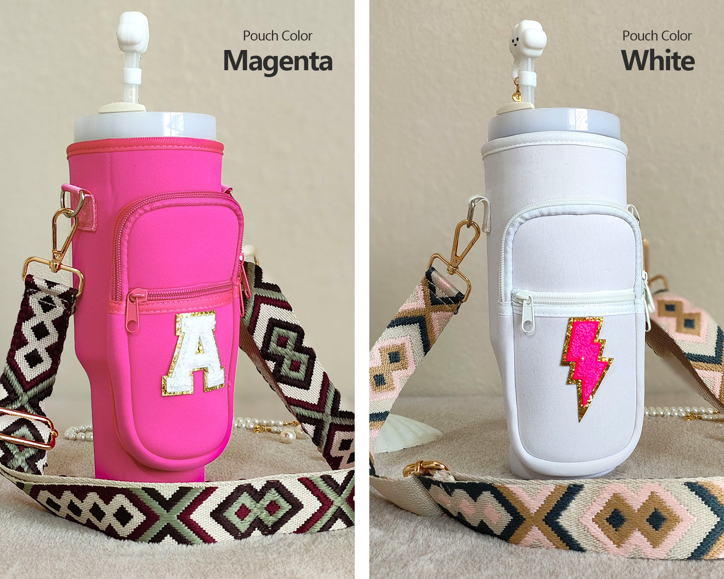Custom Stanley Cup Strap Pouch Personalized 40oz Stanley Bag Stanley Cup Accessories Carrier Case Quencher Tumbler Water Bottle Bag Holder