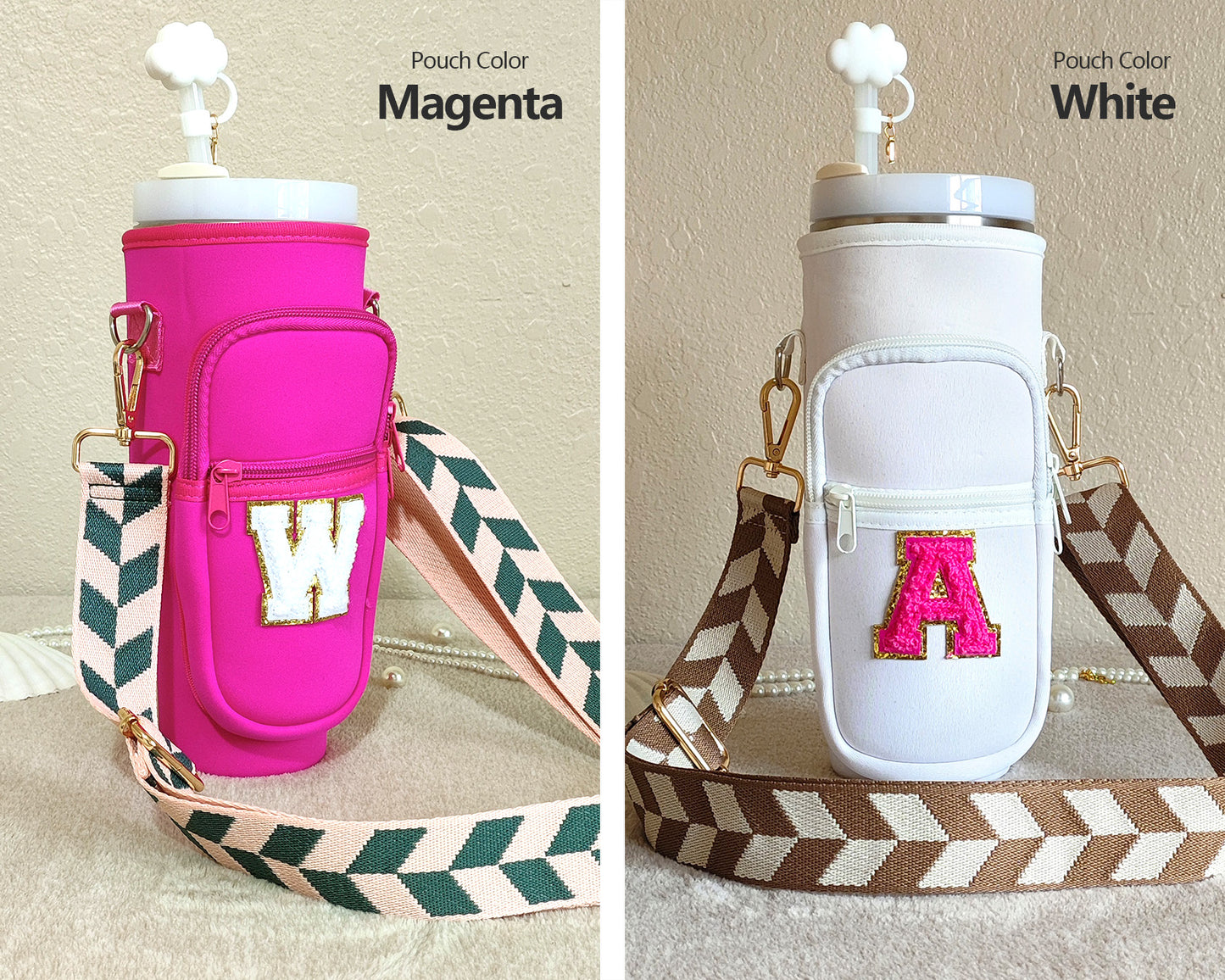 Custom Stanley Cup Strap Pouch Personalized 40oz Stanley Bag Stanley Cup Accessories Carrier Case Quencher Tumbler Water Bottle Bag Holder