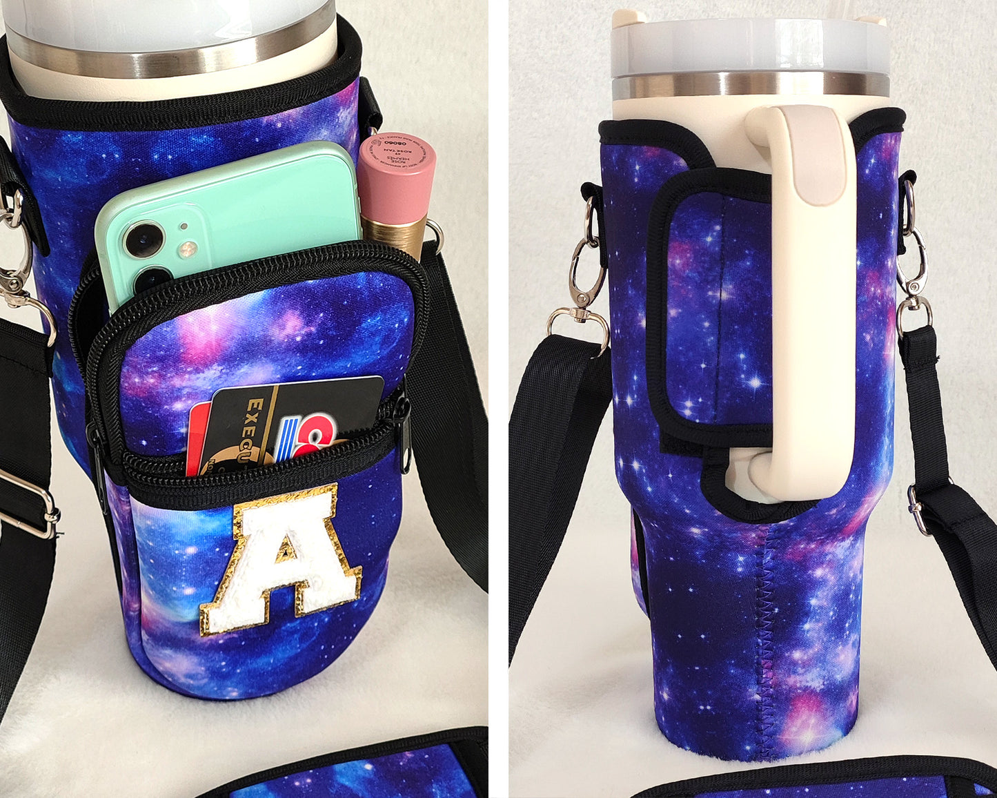 Custom Stanley Cup Strap Pouch Personalized 40oz Stanley Bag Stanley Cup Accessories Carrier Case Quencher Tumbler Water Bottle Bag Holder