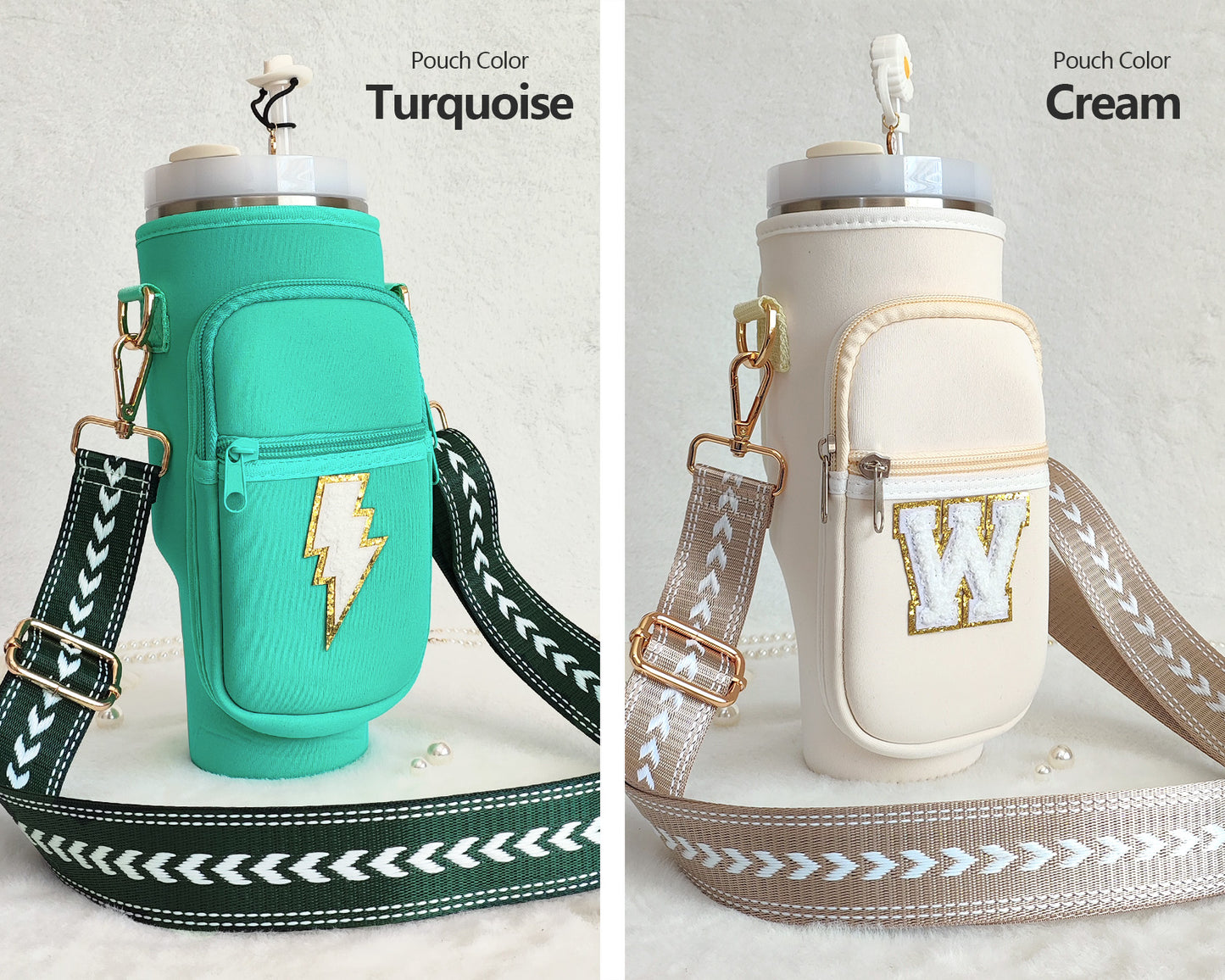 Custom Stanley Cup Strap Pouch Personalized 40oz Stanley Bag Stanley Cup Accessories Carrier Case Quencher Tumbler Water Bottle Bag Holder