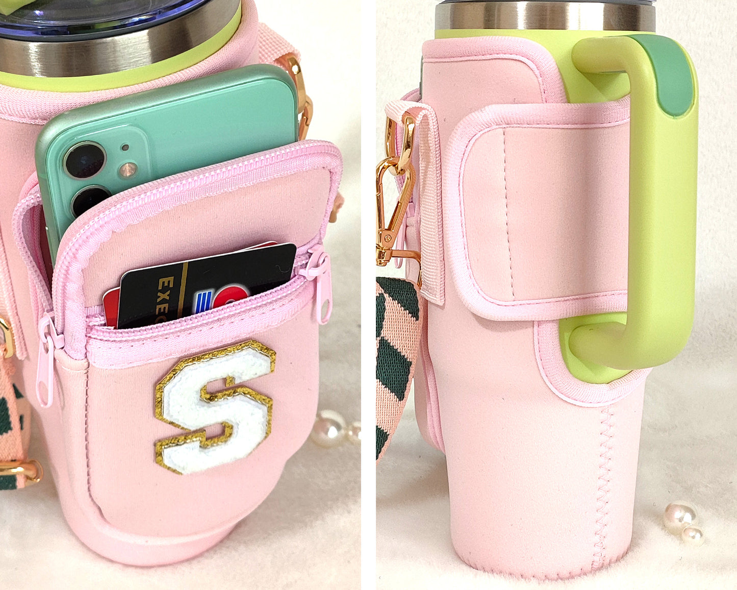 30oz Stanley Cup Strap Pouch Personalized Stanley Carrier Holder Custom Stanley Cup Accessories Bag Tumbler Water Bottle Case Accessory 30Oz