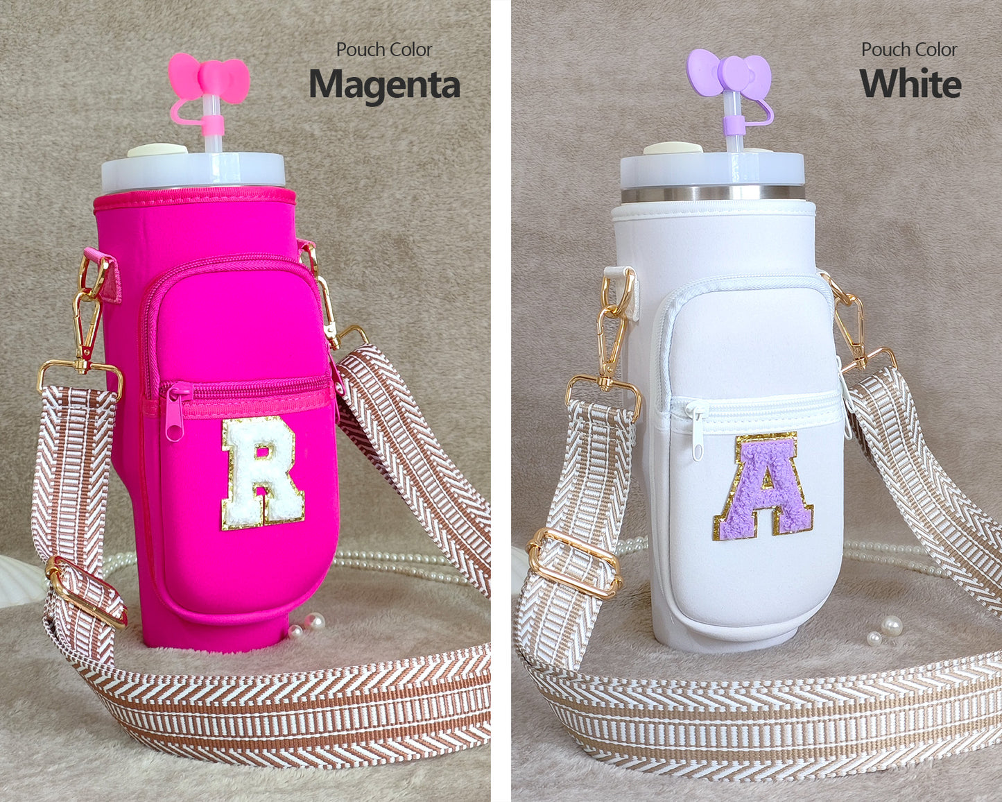 Custom Stanley Cup Strap Pouch Personalized 40oz Stanley Bag Stanley Cup Accessories Carrier Case Quencher Tumbler Water Bottle Bag Holder