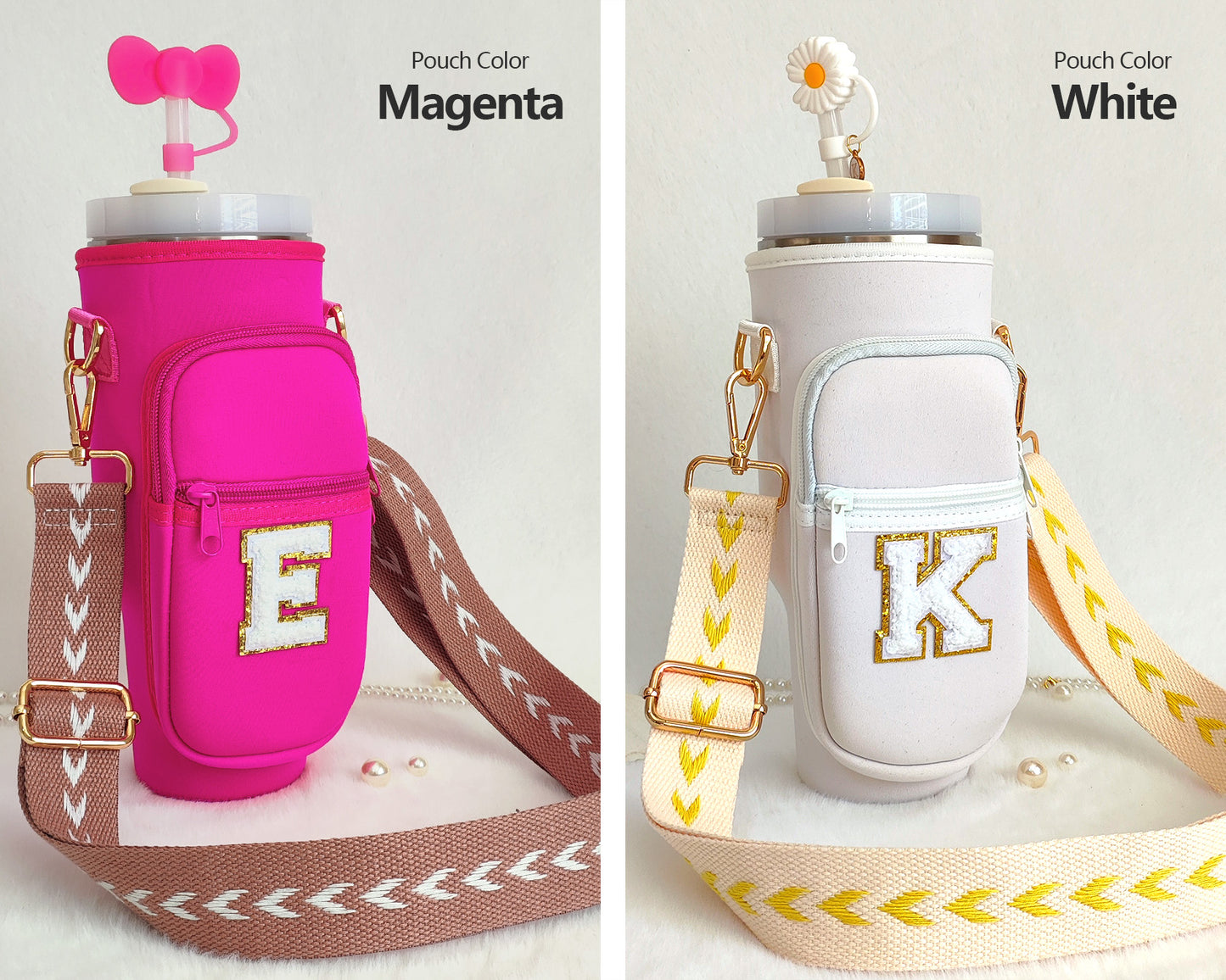 Custom Stanley Cup Strap Pouch Personalized 40oz Stanley Bag Stanley Cup Accessories Carrier Case Quencher Tumbler Water Bottle Bag Holder