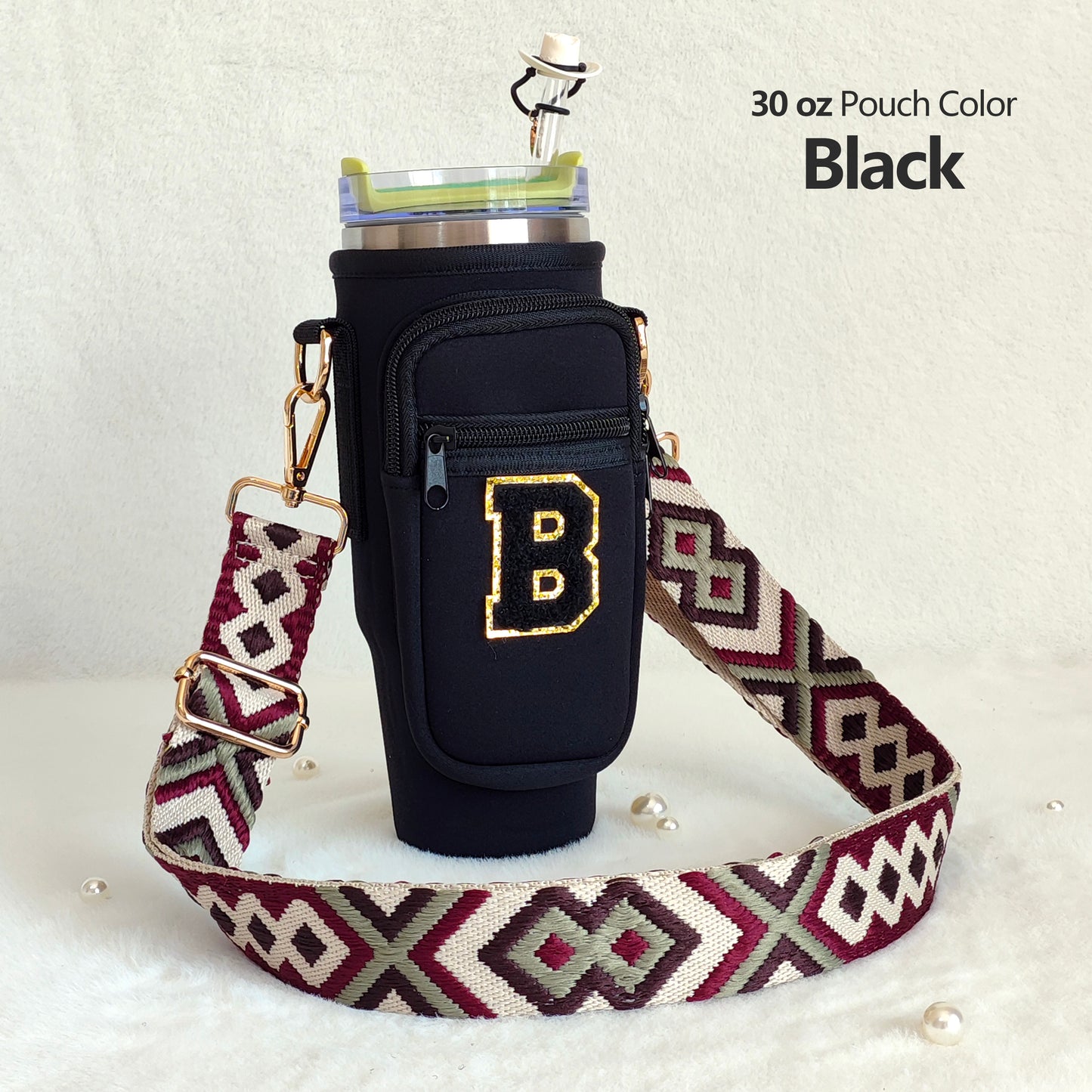 30oz Stanley Cup Strap Pouch Personalized Stanley Carrier Holder Custom Stanley Cup Accessories Bag Tumbler Water Bottle Case Accessory 30Oz