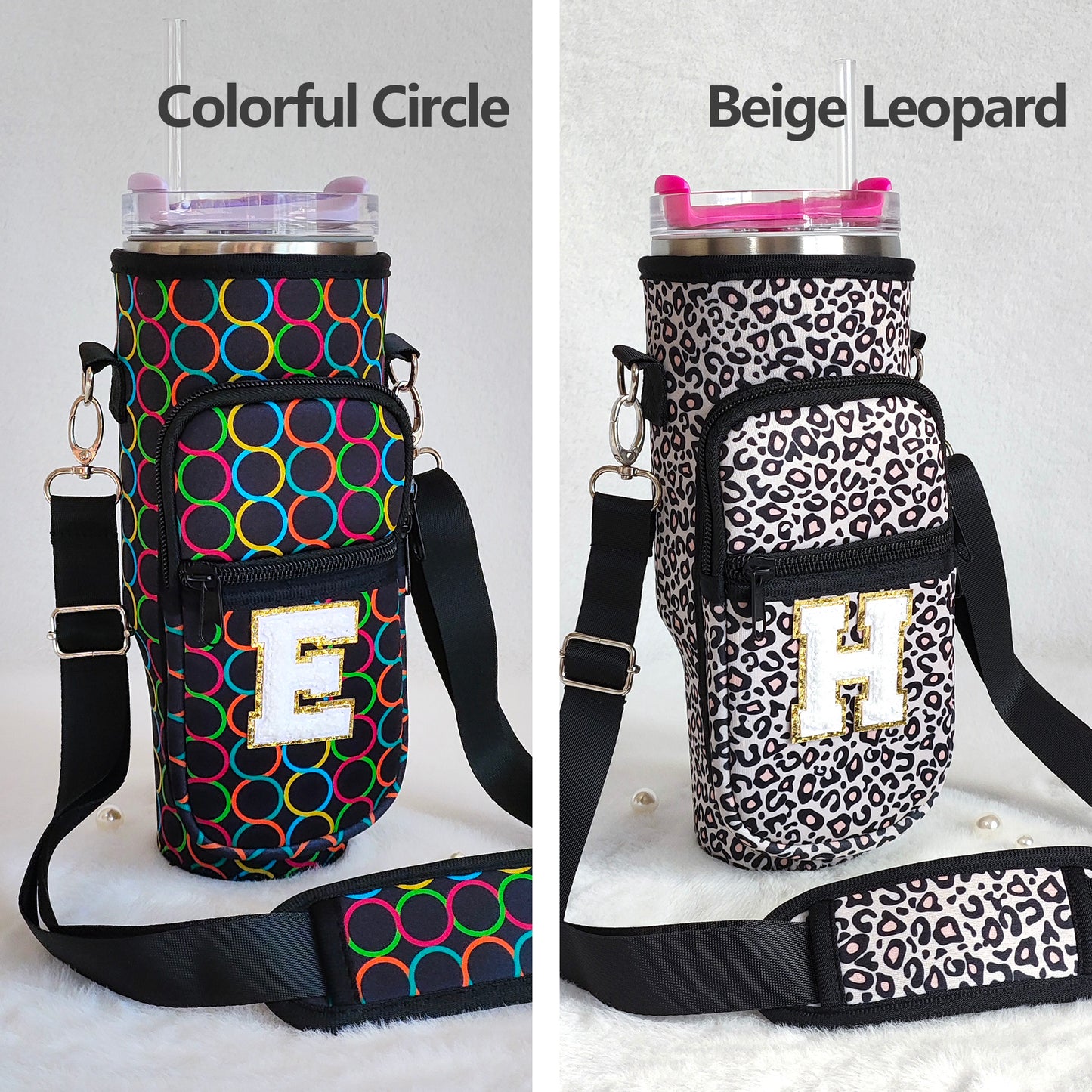 Custom Stanley Cup Strap Pouch Personalized 40oz Stanley Bag Stanley Cup Accessories Carrier Case Quencher Tumbler Water Bottle Bag Holder