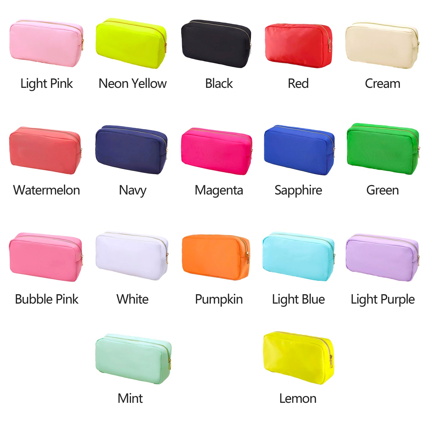 Sewn Patches XL Cosmetic Bag Personalized Makeup Nylon Bag Custom Pouch Chenille Patch X-Large Travel Case Large Toiletry spf Bag Bridesmaid Gift
