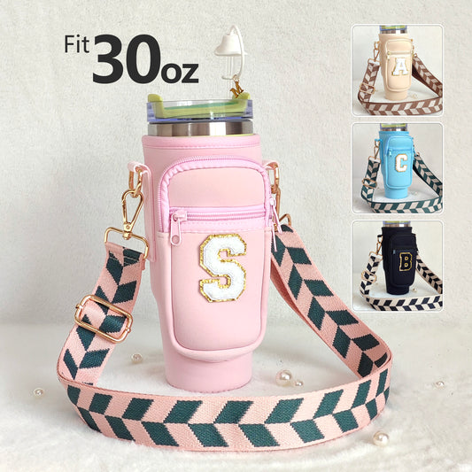 30oz Stanley Cup Strap Pouch Personalized Stanley Carrier Holder Custom Stanley Cup Accessories Bag Tumbler Water Bottle Case Accessory 30Oz