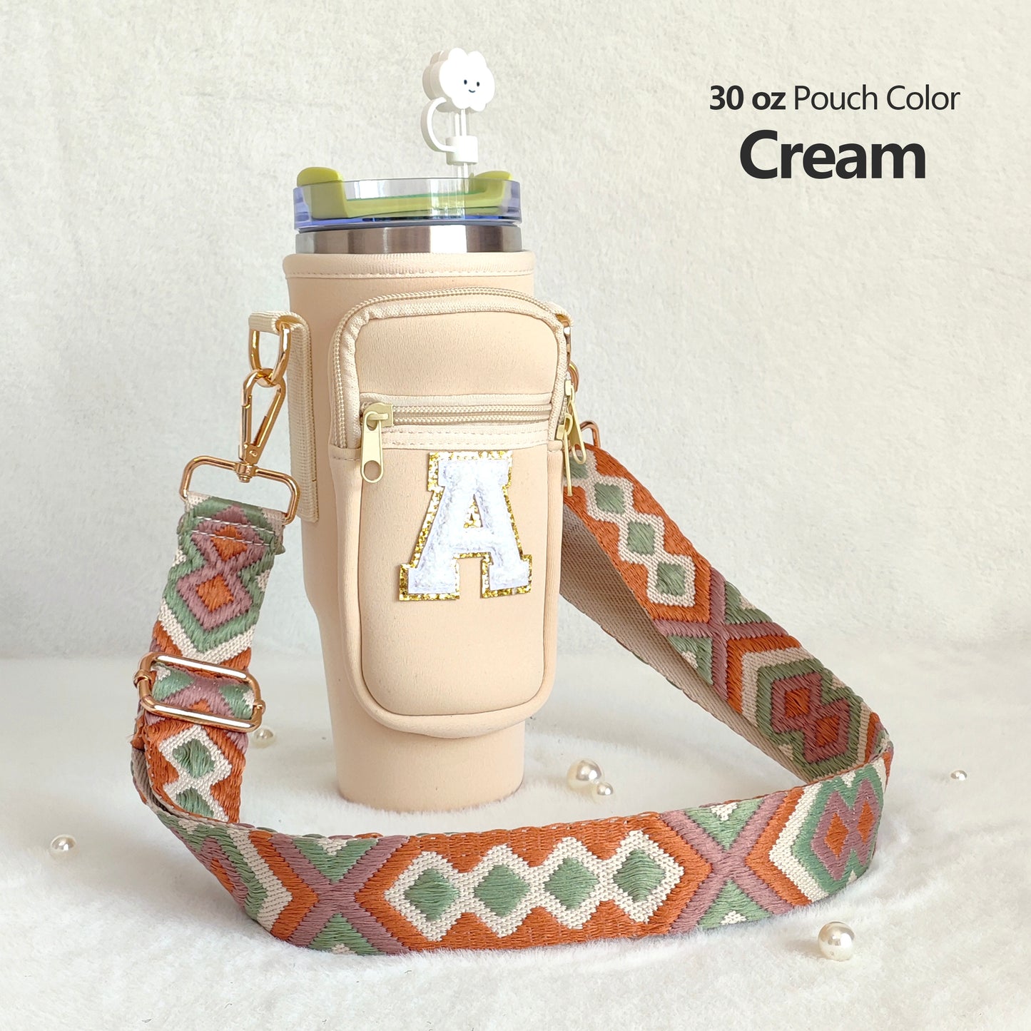 30oz Stanley Cup Strap Pouch Personalized Stanley Carrier Holder Custom Stanley Cup Accessories Bag Tumbler Water Bottle Case Accessory 30Oz