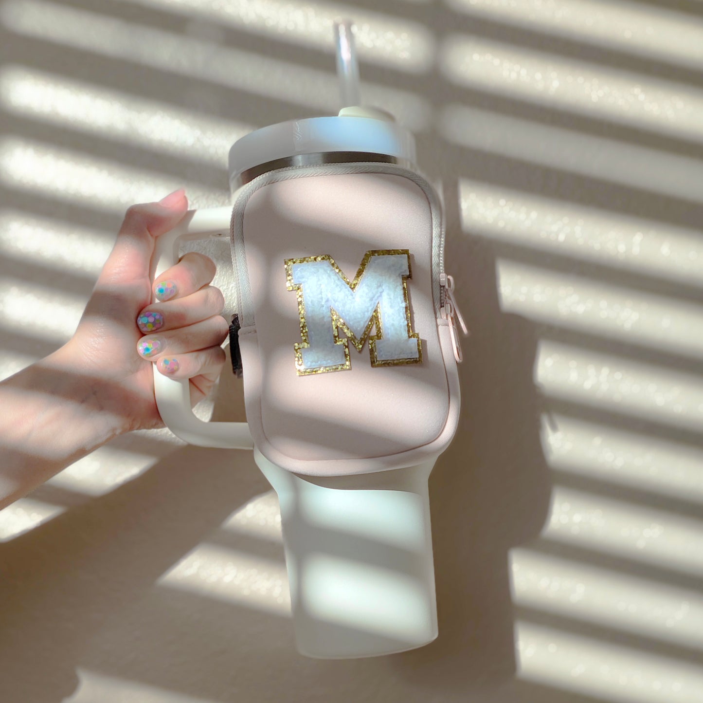 Custom Stanley Tumbler Pouch Personalized Water Bottle Bag Chenille Pouch Fanny Pack 40oz 30oz Stanley Cup Accessories Bridesmaid Gifts Mom