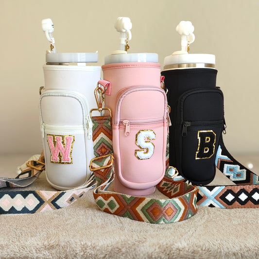 Custom Stanley Cup Strap Pouch Personalized 40oz Stanley Bag Stanley Cup Accessories Carrier Case Quencher Tumbler Water Bottle Bag Holder