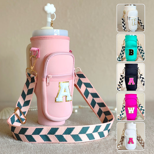 Custom Stanley Cup Strap Pouch Personalized 40oz Stanley Bag Stanley Cup Accessories Carrier Case Quencher Tumbler Water Bottle Bag Holder