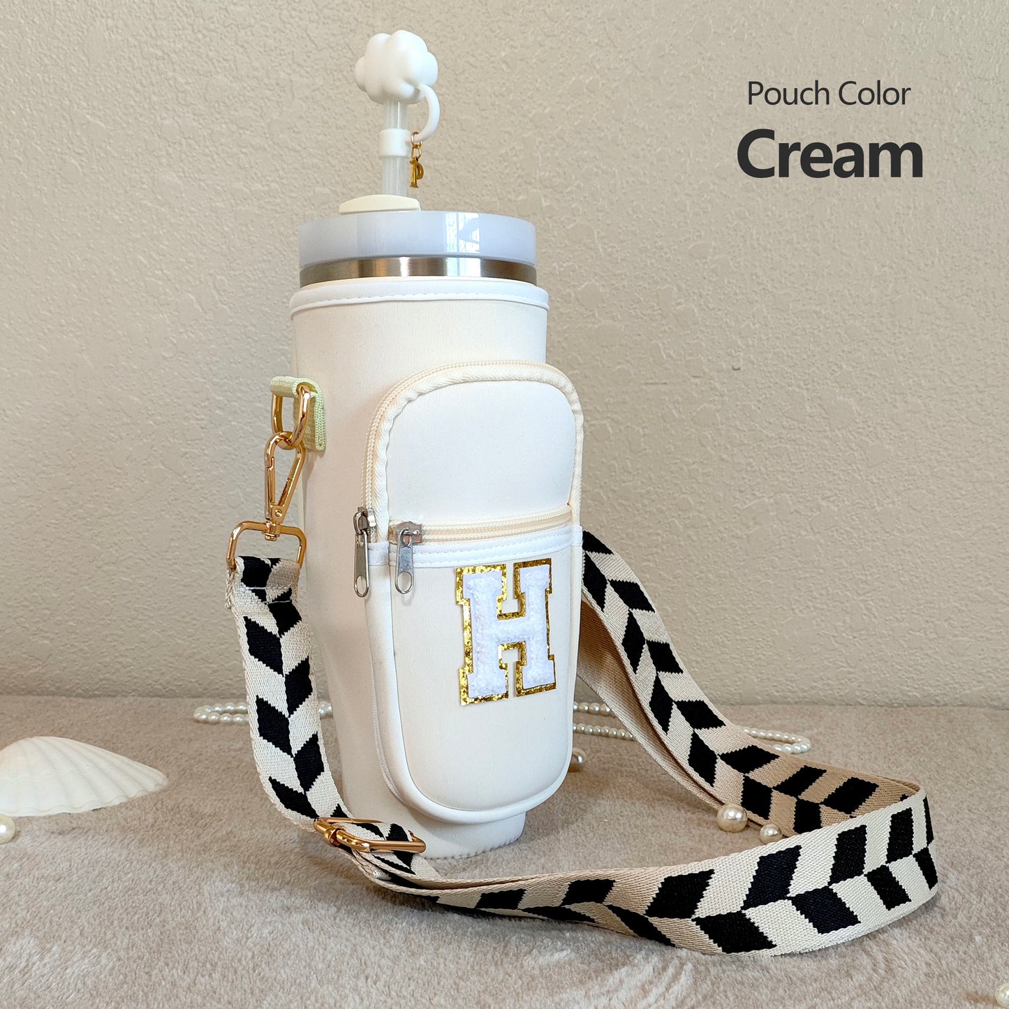 Custom Stanley Cup Strap Pouch Personalized 40oz Stanley Bag Stanley Cup Accessories Carrier Case Quencher Tumbler Water Bottle Bag Holder