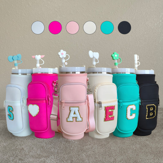 Custom Stanley Cup Strap Pouch Personalized 40oz Stanley Bag Stanley Cup Accessories Carrier Case Quencher Tumbler Water Bottle Bag Holder