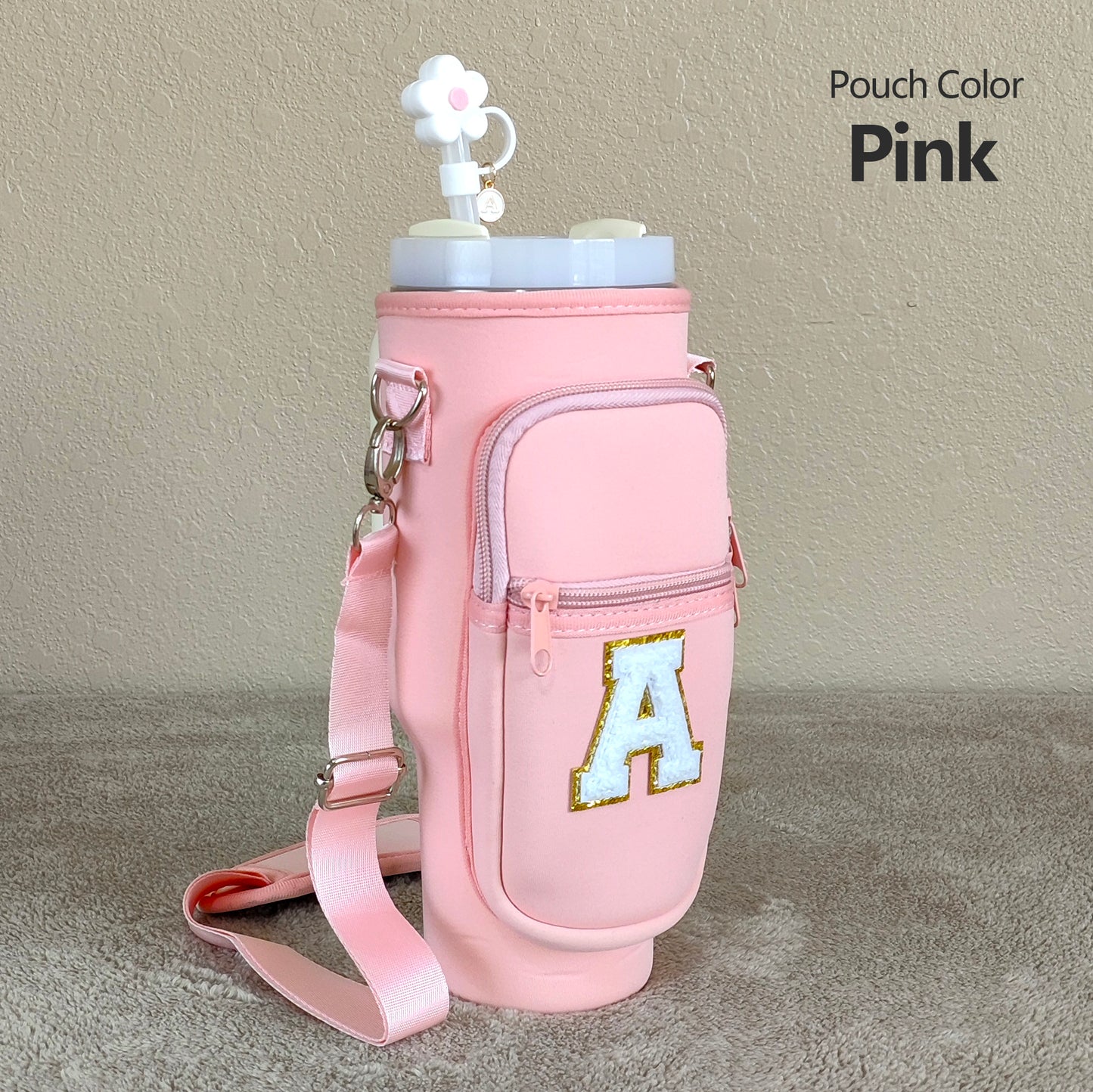 Custom Stanley Cup Strap Pouch Personalized 40oz Stanley Bag Stanley Cup Accessories Carrier Case Quencher Tumbler Water Bottle Bag Holder