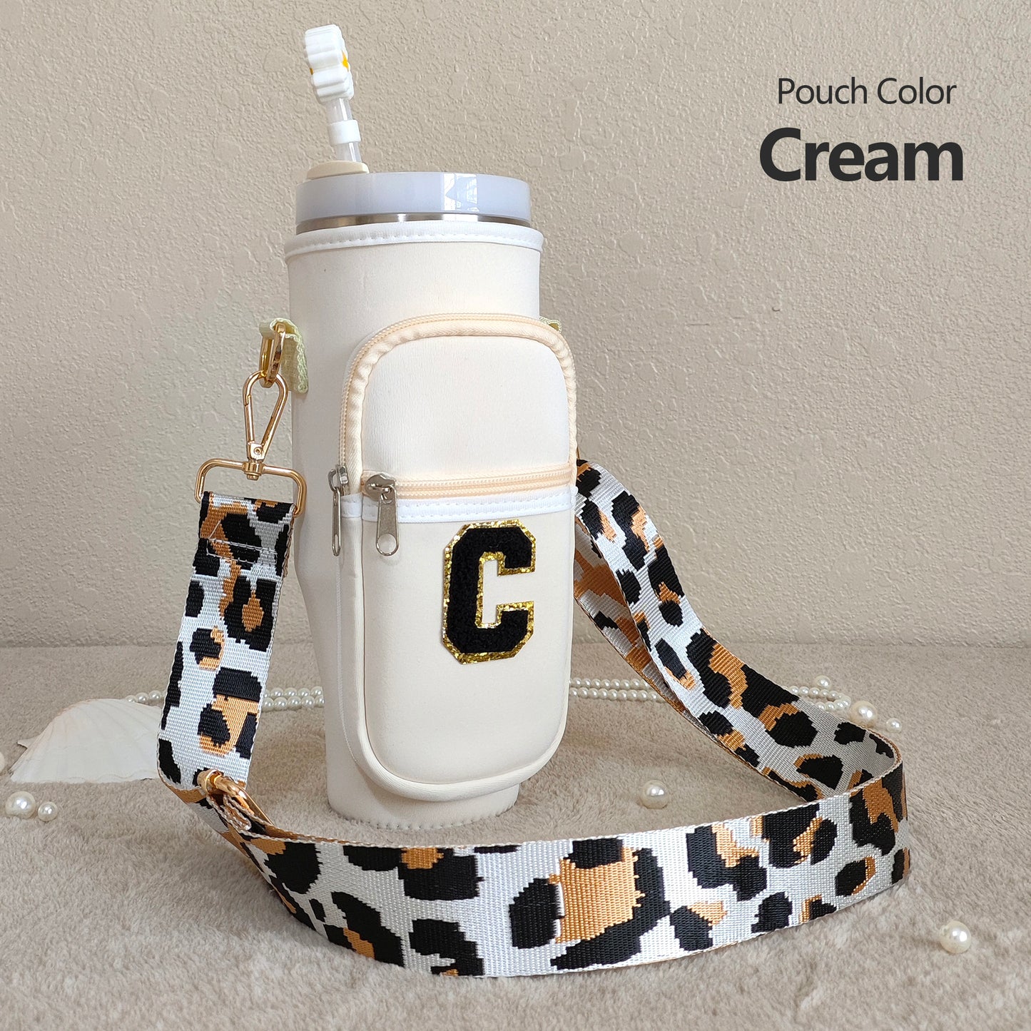 Custom Stanley Cup Strap Pouch Personalized 40oz Stanley Bag Stanley Cup Accessories Carrier Case Quencher Tumbler Water Bottle Bag Holder