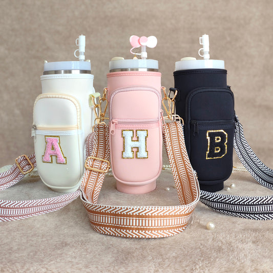 Custom Stanley Cup Strap Pouch Personalized 40oz Stanley Bag Stanley Cup Accessories Carrier Case Quencher Tumbler Water Bottle Bag Holder