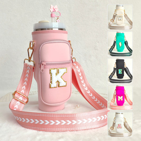 Custom Stanley Cup Strap Pouch Personalized 40oz Stanley Bag Stanley Cup Accessories Carrier Case Quencher Tumbler Water Bottle Bag Holder