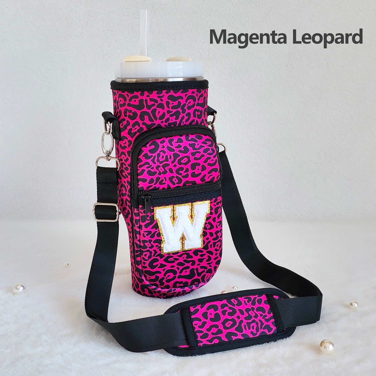 Custom Stanley Cup Strap Pouch Personalized 40oz Stanley Bag Stanley Cup Accessories Carrier Case Quencher Tumbler Water Bottle Bag Holder