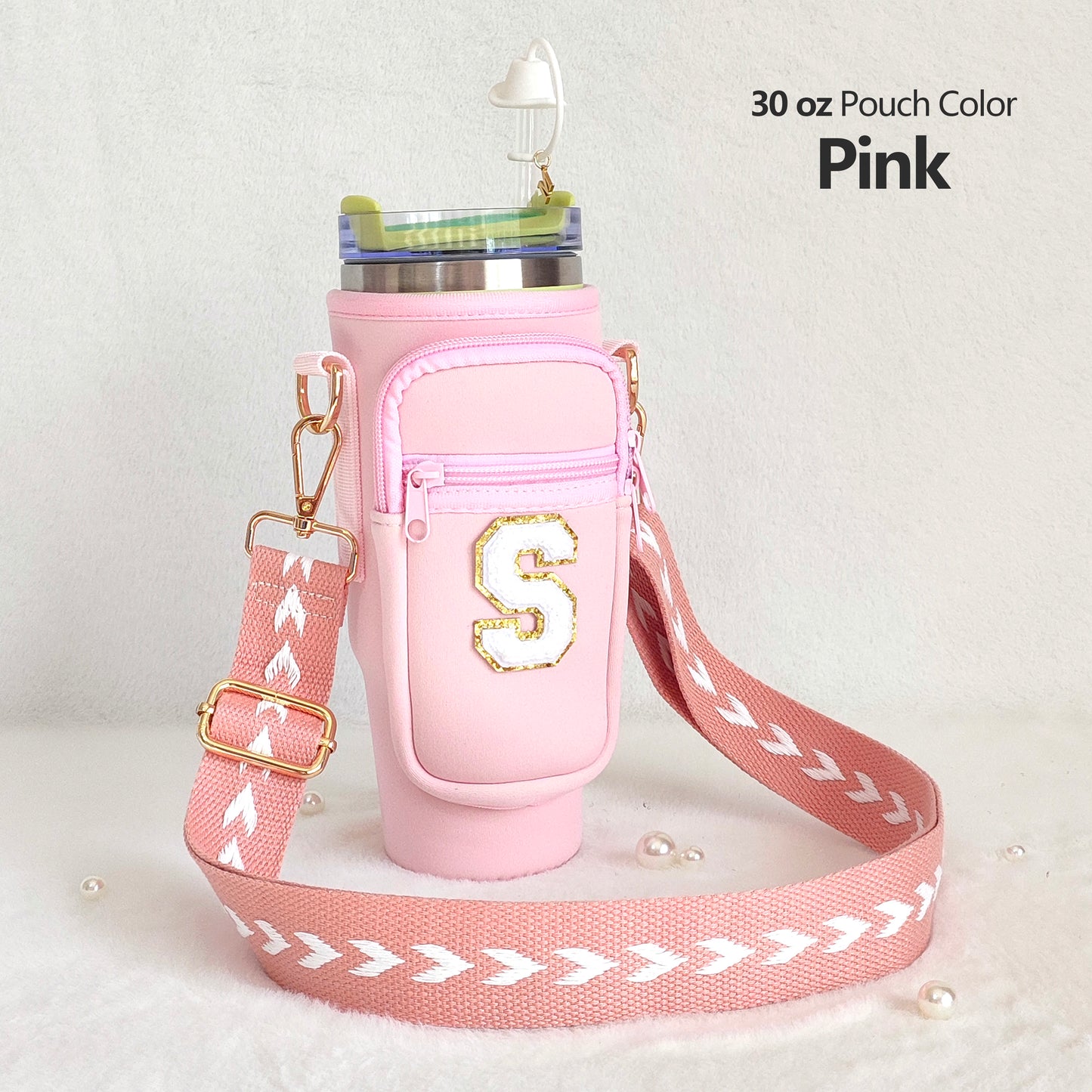 30oz Stanley Cup Strap Pouch Personalized Stanley Carrier Holder Custom Stanley Cup Accessories Bag Tumbler Water Bottle Case Accessory 30Oz