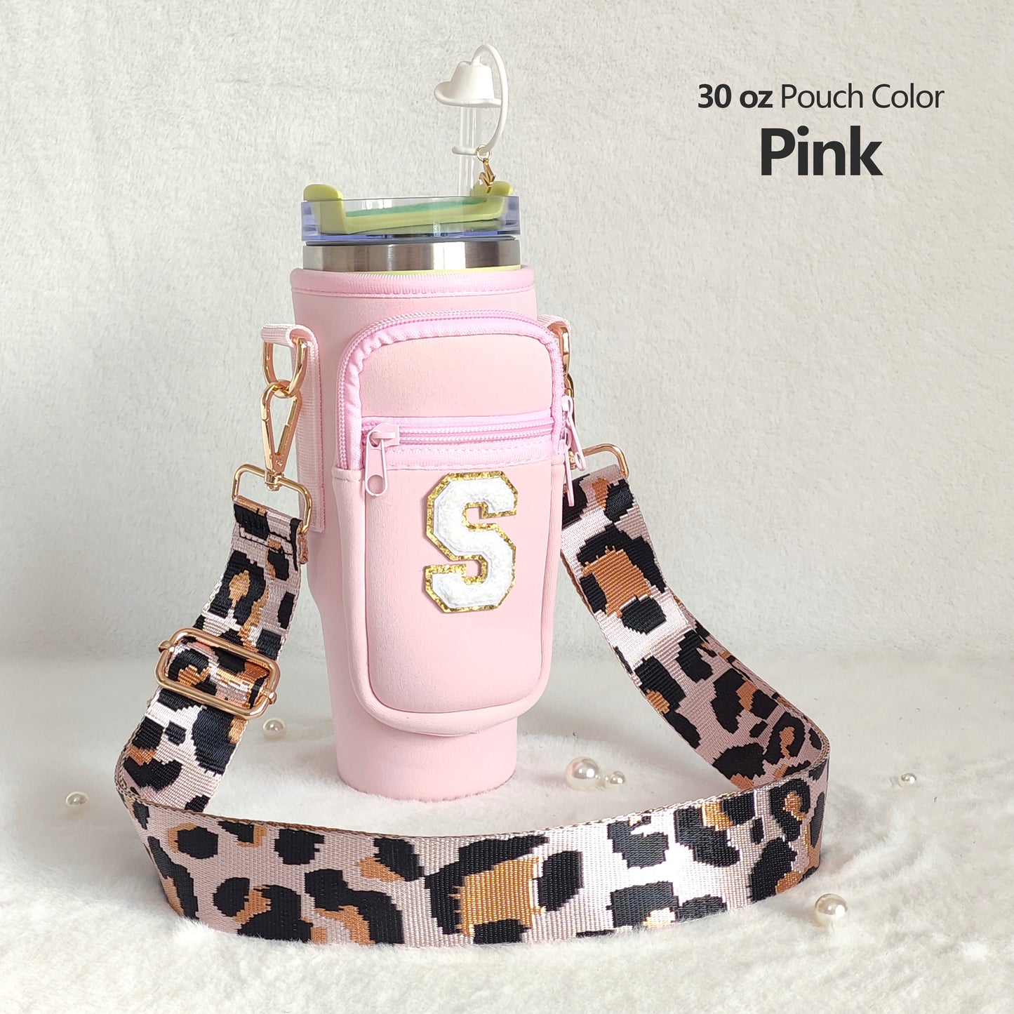 30oz Stanley Cup Strap Pouch Personalized Stanley Carrier Holder Custom Stanley Cup Accessories Bag Tumbler Water Bottle Case Accessory 30Oz