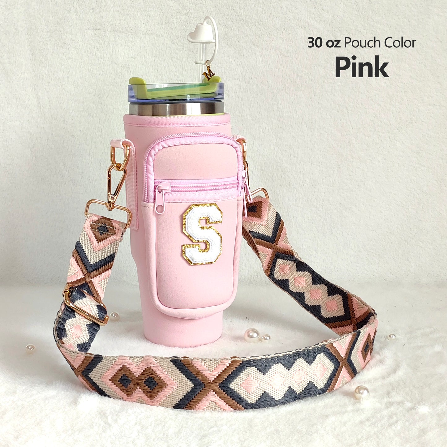 30oz Stanley Cup Strap Pouch Personalized Stanley Carrier Holder Custom Stanley Cup Accessories Bag Tumbler Water Bottle Case Accessory 30Oz