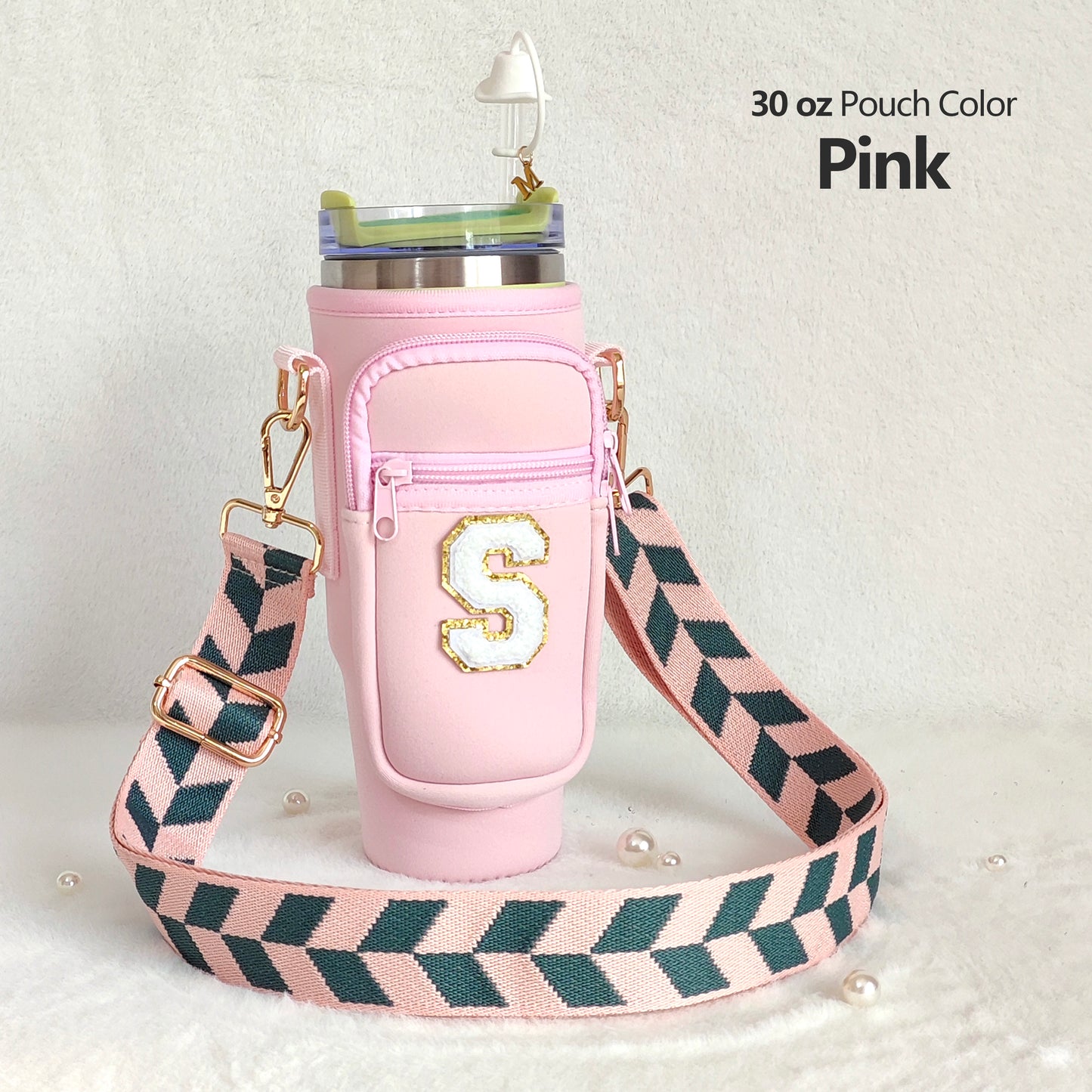 30oz Stanley Cup Strap Pouch Personalized Stanley Carrier Holder Custom Stanley Cup Accessories Bag Tumbler Water Bottle Case Accessory 30Oz