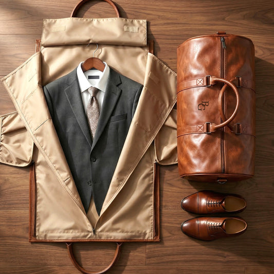 Leather Garment Duffle Bag Personalized Groomsmen Convertible Suit Duffel Shoe Compartment Custom Men's Travel Graduation Wedding Mens Gifts