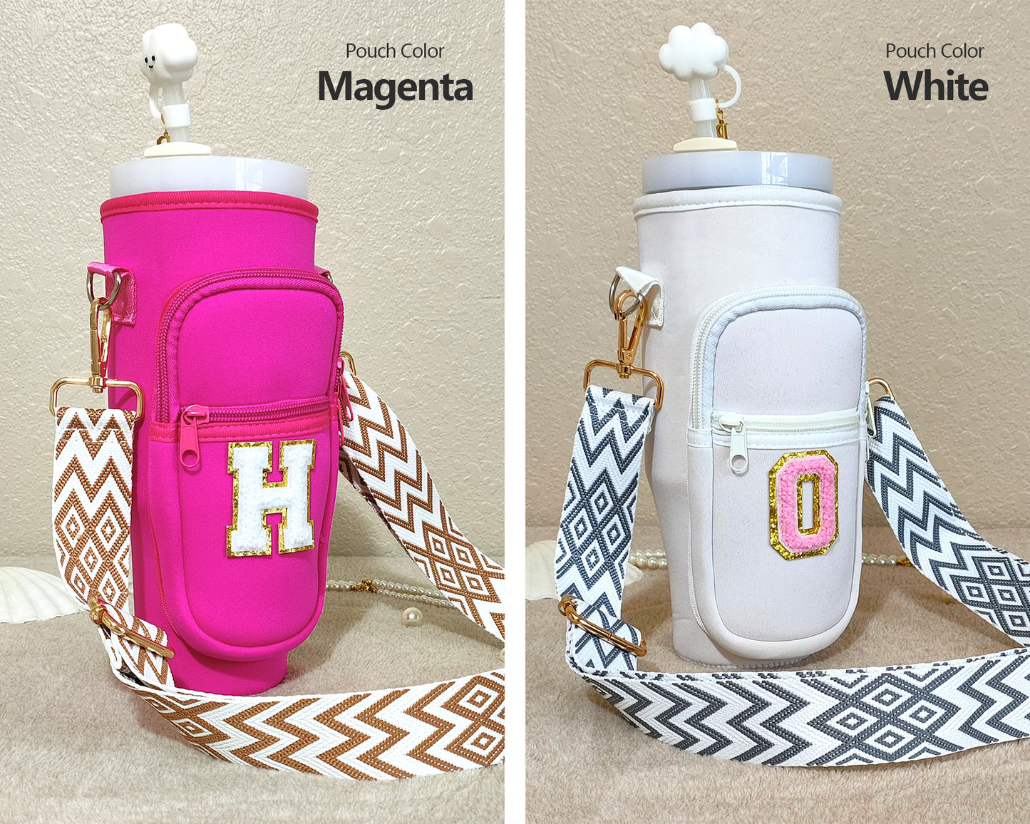 Custom Stanley Cup Strap Pouch Personalized 40oz Stanley Bag Stanley Cup Accessories Carrier Case Quencher Tumbler Water Bottle Bag Holder