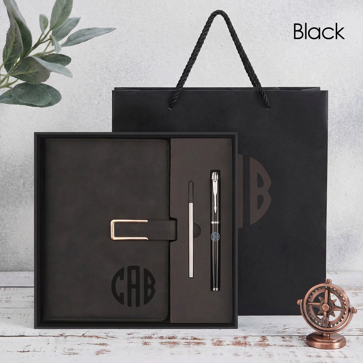 Personalized Leather Notebook Set With Pen Custom Engraved Journal Graduation Corporate Client Team Gift Thank You Gift New Job Gift Box Set