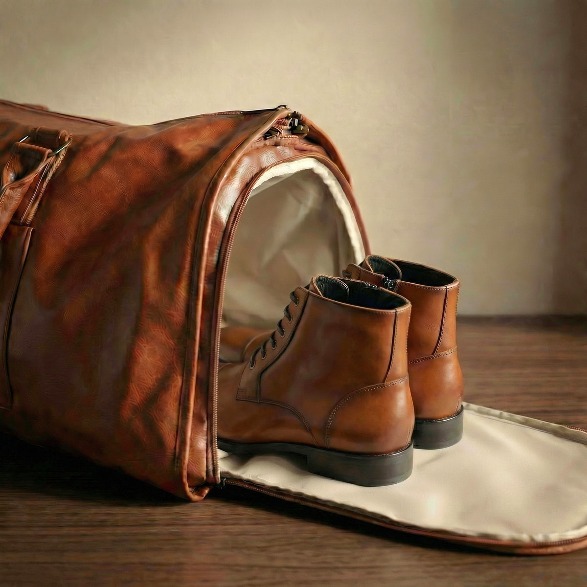 Leather Garment Duffle Bag Personalized Groomsmen Convertible Suit Duffel Shoe Compartment Custom Men's Travel Graduation Wedding Mens Gifts