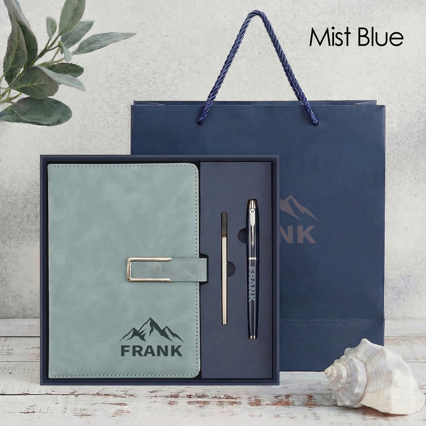 Personalized Leather Notebook Set With Pen Custom Engraved Journal Graduation Corporate Client Team Gift Thank You Gift New Job Gift Box Set