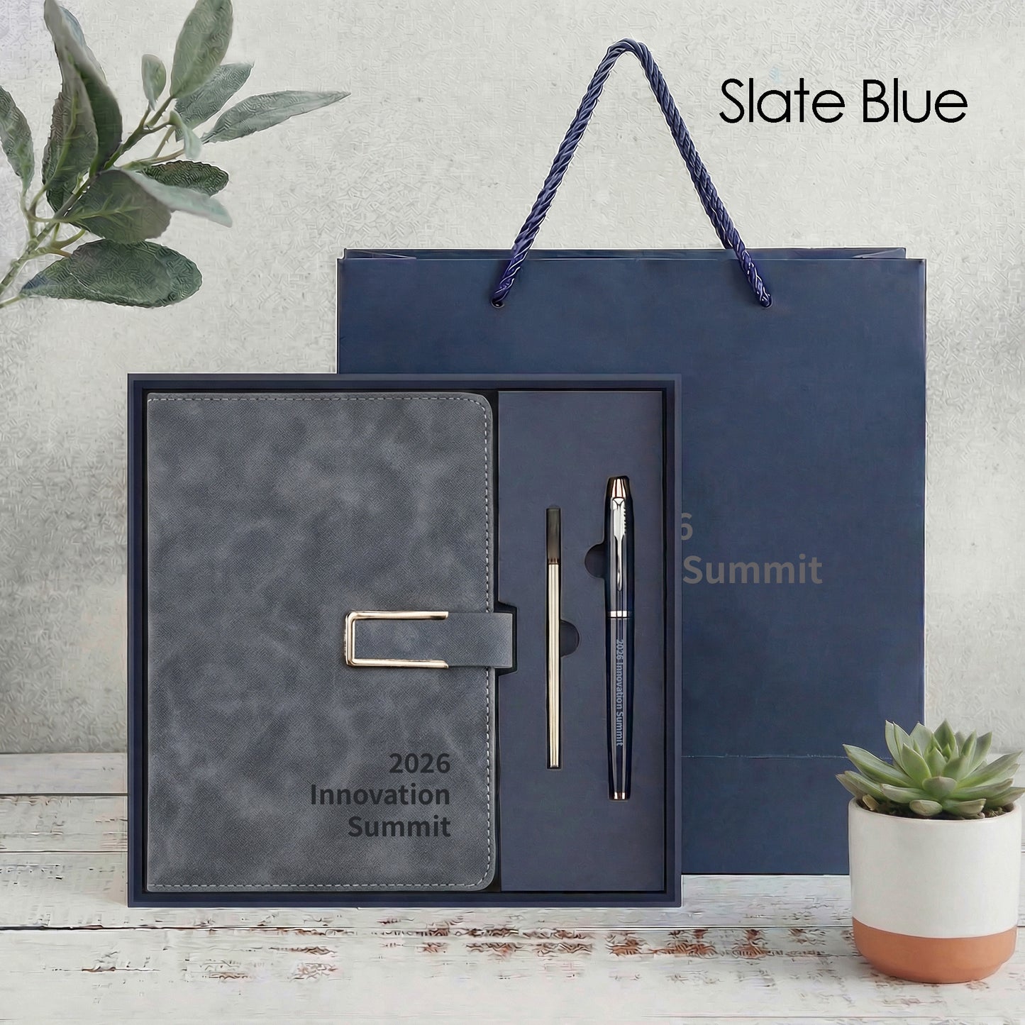 Personalized Leather Notebook Set With Pen Custom Engraved Journal Graduation Corporate Client Team Gift Thank You Gift New Job Gift Box Set